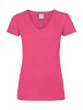 Ladies Valueweight V-Neck T Kleur Fuchsia