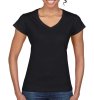 Gildan Ladies Softstyle V-Neck T-Shirt Kleur Black
