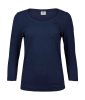 Ladies 34 Sleeve Stretch Tee Kleur Navy