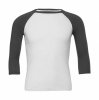 Unisex 34 Sleeve Baseball T-Shirt Kleur White-Asphalt
