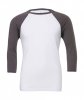 Unisex 34 Sleeve Baseball T-Shirt Kleur White-Deep Heather