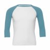 Unisex 34 Sleeve Baseball T-Shirt Kleur White-Denim