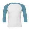 Unisex 34 Sleeve Baseball T-Shirt Kleur White-Denim