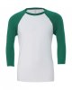 Unisex 34 Sleeve Baseball T-Shirt Kleur White-Kelly Green