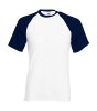 Baseball Tee Kleur White-Deep Navy