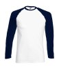 Long Sleeve Baseball T-Shirt Kleur White-Deep Navy