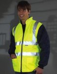 Hi-Vis Quilted Jacket with Zip-Off Sleeves